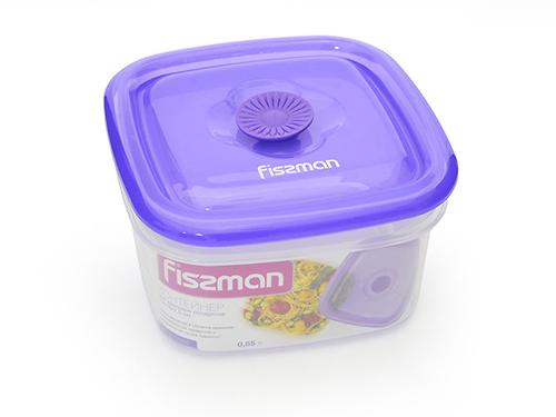 Квадратный контейнер для хранения продуктов 13x13x7,5 см / 0,65 л (пластик) Fissman 6772 (1)