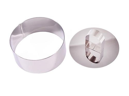 Кулинарное кольцо с прессом 10x4,5 см круглое (нерж. сталь) Fissman 7838 (1)