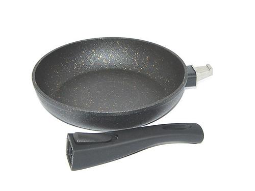 Сковорода для жарки BLACK COSMIC 20x4,5 см со съемной ручкой (алюминий с антипригарным покрытием) Fissman 4366 (1)