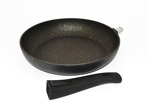 Сковорода для жарки BLACK COSMIC 28x5,4 см со съемной ручкой (алюминий с антипригарным покрытием) Fissman 4369 (1)
