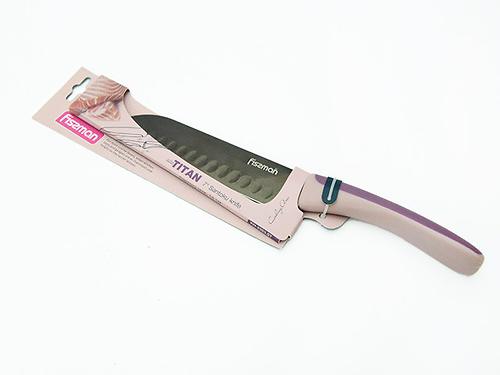 Сантоку нож TITAN 18 см (нерж. сталь с титановым покрытием) Fissman 2323 (1)