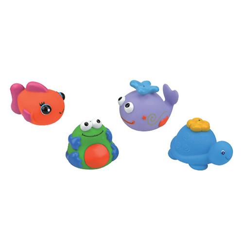 Набор для ванны из 4-х игрушек (черепашка, кит, рыбка, лягушка) (1)