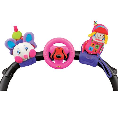 Набор развивающих игрушек для коляски: гусеничка, руль, телефон (3)