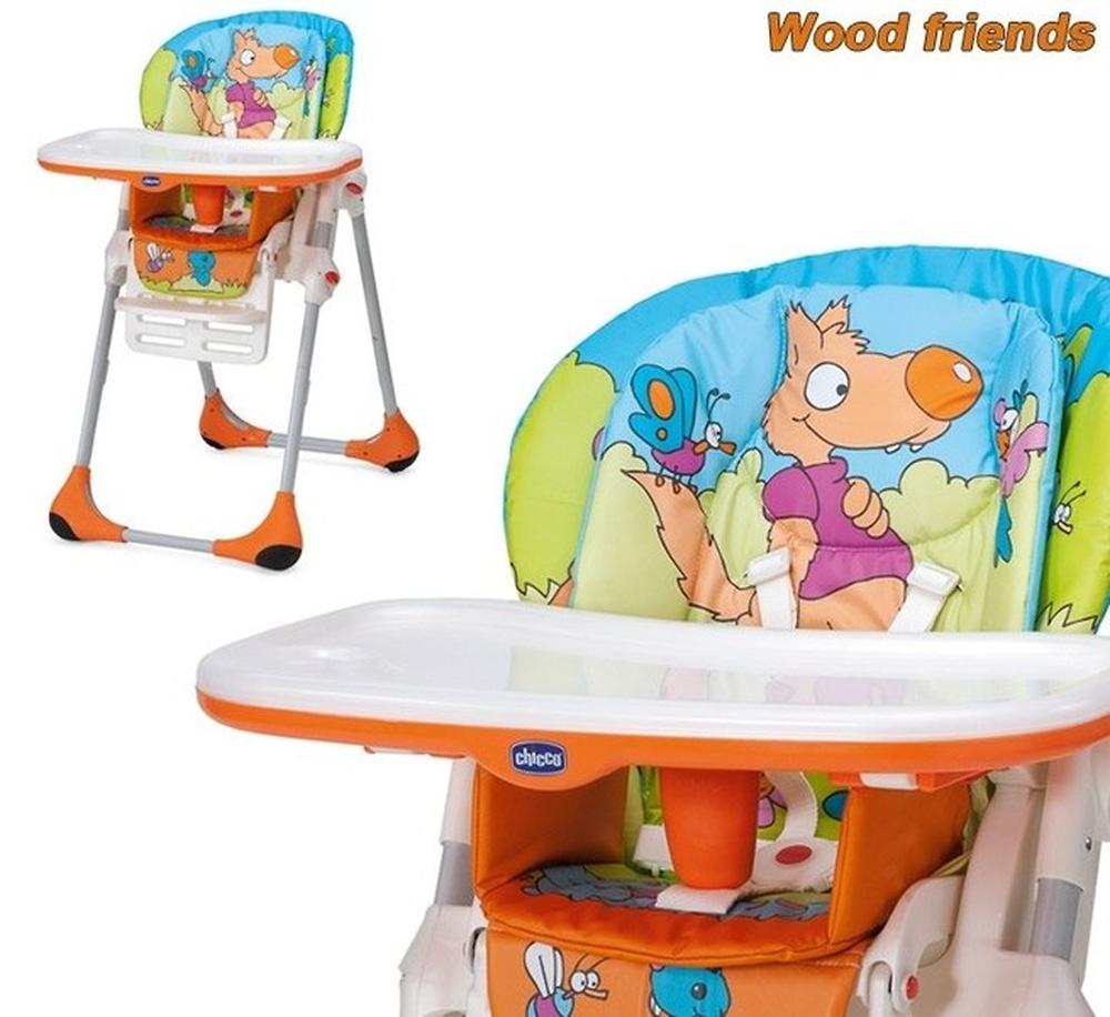 Стульчик chicco polly 2 в 1 wood friends