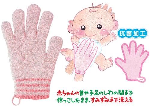 Мочалка-рукавица для мытья ребенка Chu Chu Baby розовая для мамы (4)