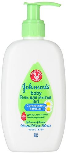 Гель для мытья Johnson's baby 3 в 1 200 мл (1)