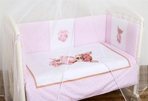 Комплект постельных принадлежностей LAPPETTI 6 пр. для прямоугольной кроватки Балерина Розовый (5)