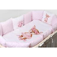 Комплект постельных принадлежностей LAPPETTI 6 пр. для овальной и прямоугольной кроватки Балерина Розовый