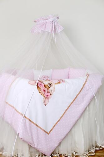 Комплект постельных принадлежностей LAPPETTI 6 пр. для овальной и прямоугольной кроватки Балерина Розовый (6)