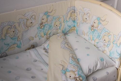 Комплект постельных принадлежностей LAPPETTI для детской кроватки Сони Бирюзовый (6)