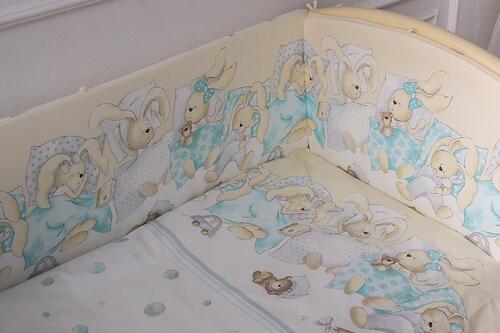 Комплект постельных принадлежностей LAPPETTI для детской кроватки Сони Бирюзовый (7)