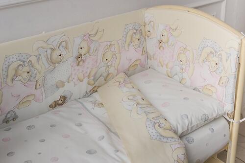 Комплект постельных принадлежностей LAPPETTI для детской кроватки Сони Розовый (8)