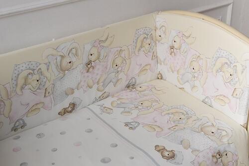 Комплект постельных принадлежностей LAPPETTI для детской кроватки Сони Розовый (9)
