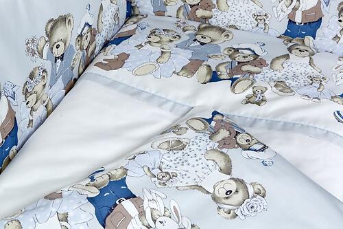 Комплект постельных принадлежностей LAPPETTI 6 пр. для прямоугольной кроватки Мишкины Игрушки Серый (6)