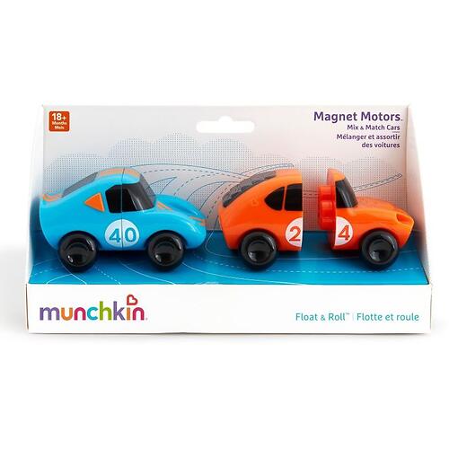 Игрушка для ванны Munchkin Машинки Голубая-Оранжевая Magnet Motors 2шт 18мес (10)