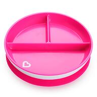 Детская тарелочка Munchkin секционная на присоске Stay Put Розовый 6+