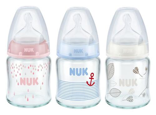 Бутылка Nuk FC+ стеклянная с силиконовой соской р1 120мл (1)