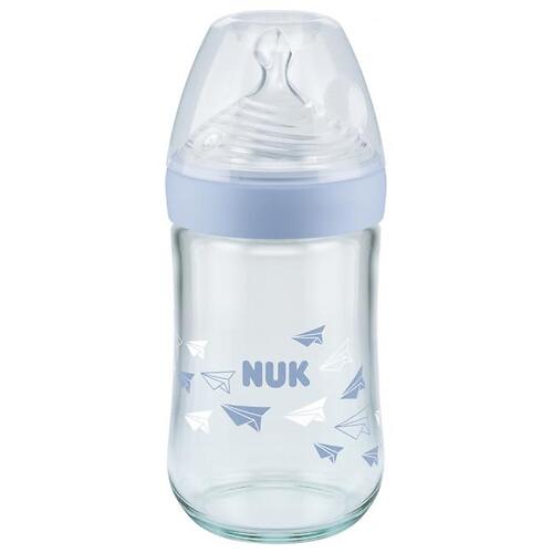 Бутылка стеклянная Nuk Nature Sense соска силикон размер M 240 мл 10745093 (5)