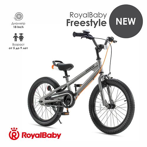 Велосипед двухколесный RoyalBaby Freestyle 18 Inch Grey (7)