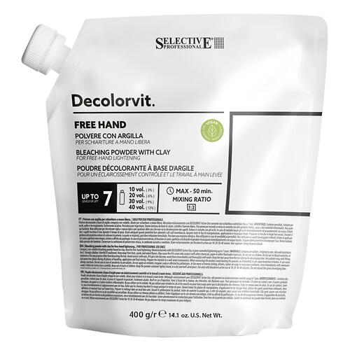 Обесцвечивающий белый порошок Selective Professional Decolorvit Free Hand для свободного нанесения и осветления до 7 тонов, 400 г (1)