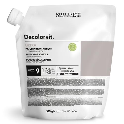 Обесцвечивающий белый порошок Selective Professional Decolorvit Ultra для экстремального осветления до 9 тонов, 500 г (1)