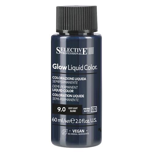 Жидкий тонирующий краситель для волос Selective Professional Glow Liquid Color 9.0 Очень светлый блонд, 60 мл (3)