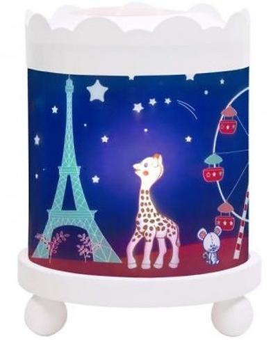 Светильник-ночник Trousselier в форме цилиндра с функцией проектора Merry Go Round Sophie the giraffe Paris (2)