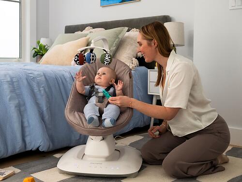 Кресло-качалка UPPAbaby MamaRoo Charlie - Sand Melange (15)