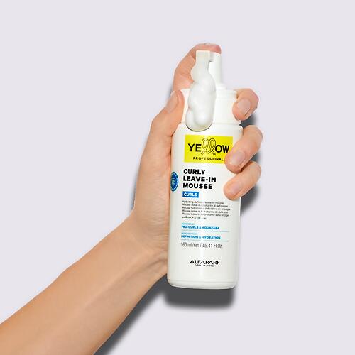 Увлажняющий несмываемый мусс для кудрявых и вьющихся волос YELLOW Professional Curls Leave-in Mousse 160 мл (7)